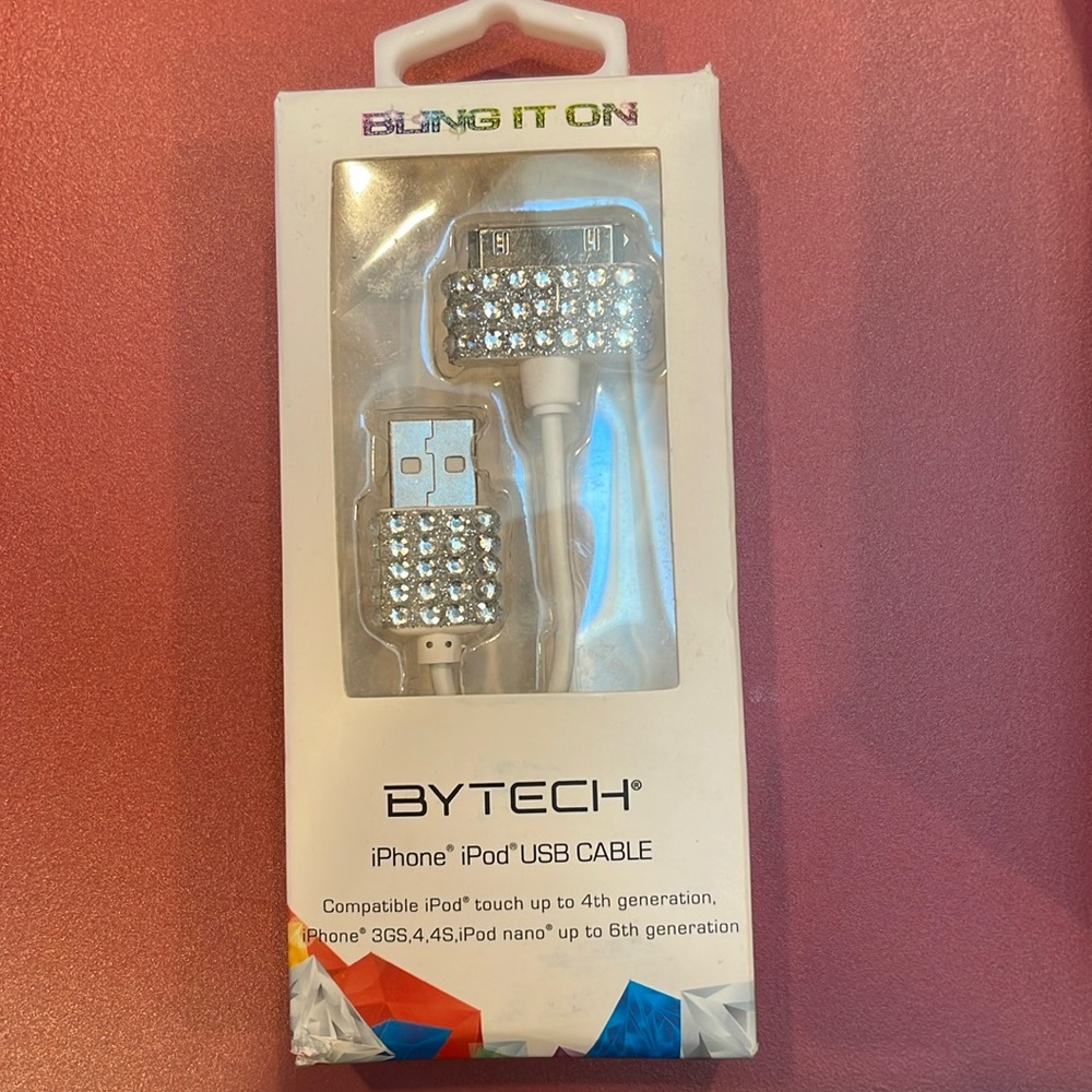 🆕 BLINGed iPhone, iPod USB Cable